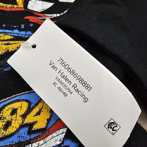 Van Halen New Men's #84 Racing Short Sleeve Black Graphic T-Shirt - Picture 6 of 6